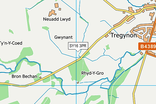 SY16 3PR map - OS VectorMap District (Ordnance Survey)