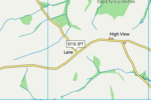 SY16 3PT map - OS VectorMap District (Ordnance Survey)