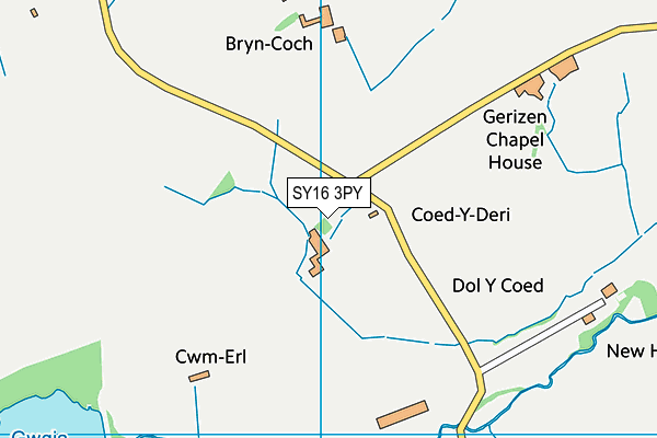 SY16 3PY map - OS VectorMap District (Ordnance Survey)