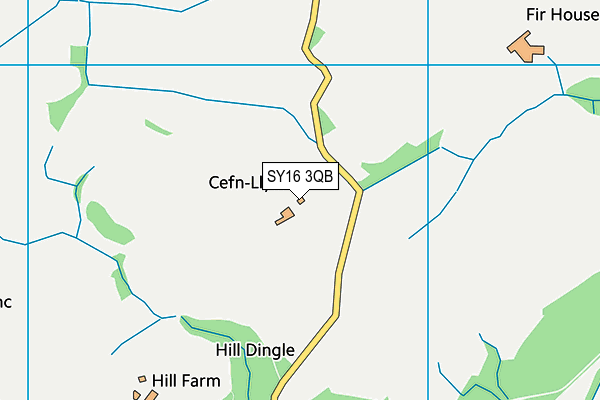 SY16 3QB map - OS VectorMap District (Ordnance Survey)