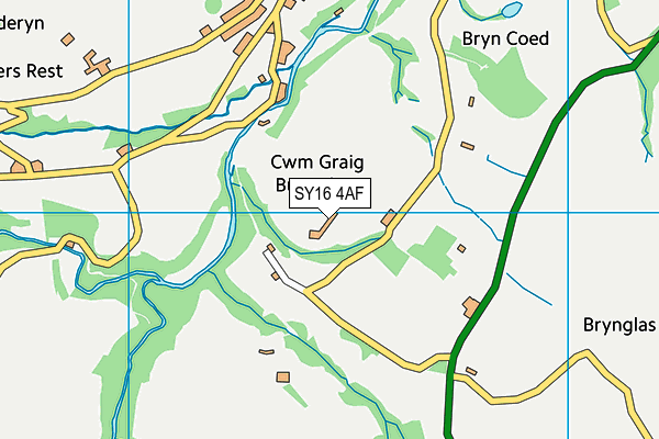 SY16 4AF map - OS VectorMap District (Ordnance Survey)