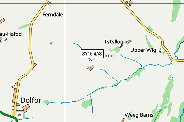 SY16 4AS map - OS VectorMap District (Ordnance Survey)