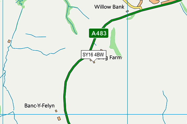 SY16 4BW map - OS VectorMap District (Ordnance Survey)