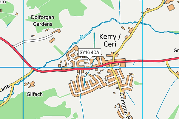 SY16 4DA map - OS VectorMap District (Ordnance Survey)