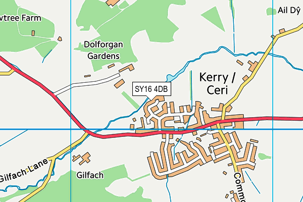 SY16 4DB map - OS VectorMap District (Ordnance Survey)