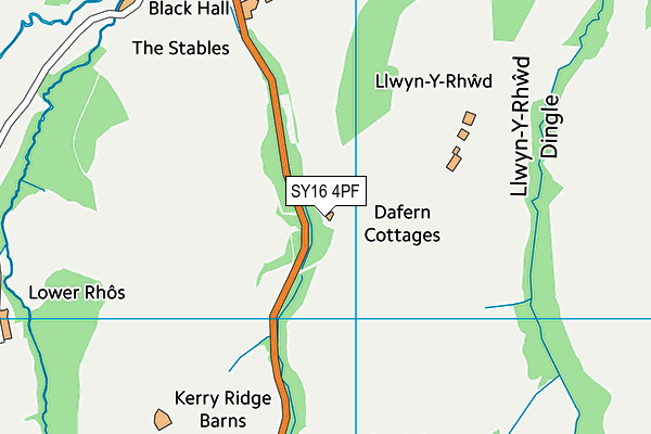 SY16 4PF map - OS VectorMap District (Ordnance Survey)