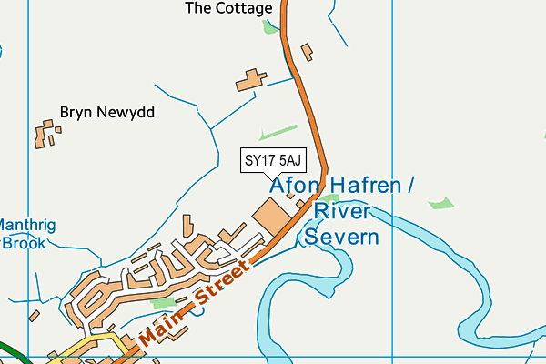 SY17 5AJ map - OS VectorMap District (Ordnance Survey)