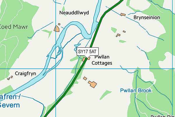 SY17 5AT map - OS VectorMap District (Ordnance Survey)