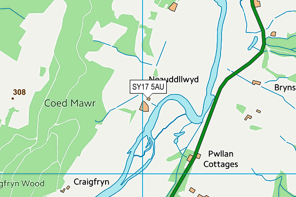 SY17 5AU map - OS VectorMap District (Ordnance Survey)