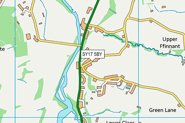Llandinam C.P. School map (SY17 5BY) - OS VectorMap District (Ordnance Survey)