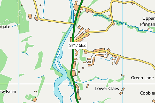 SY17 5BZ map - OS VectorMap District (Ordnance Survey)