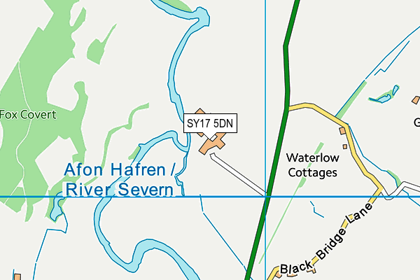 SY17 5DN map - OS VectorMap District (Ordnance Survey)