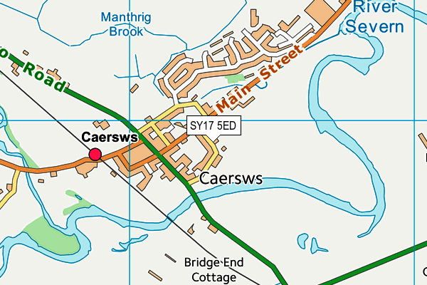 SY17 5ED map - OS VectorMap District (Ordnance Survey)