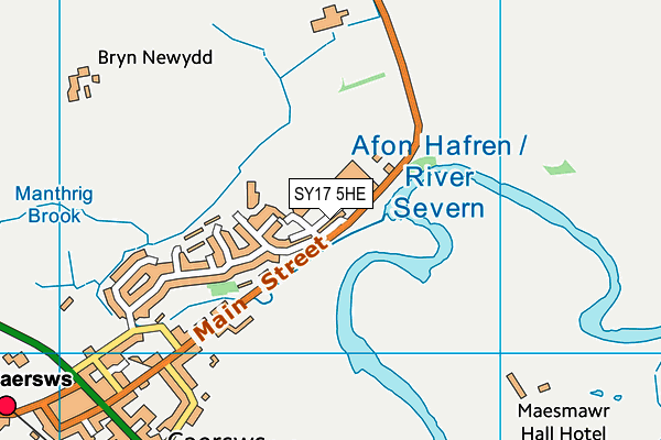 SY17 5HE map - OS VectorMap District (Ordnance Survey)