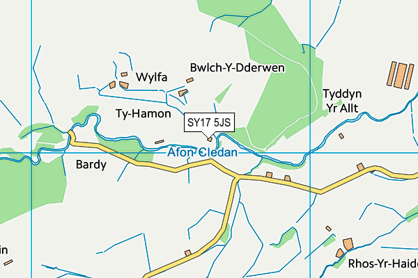 SY17 5JS map - OS VectorMap District (Ordnance Survey)