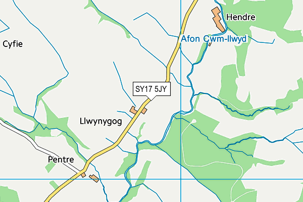 SY17 5JY map - OS VectorMap District (Ordnance Survey)