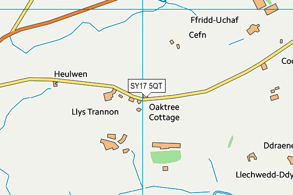 SY17 5QT map - OS VectorMap District (Ordnance Survey)