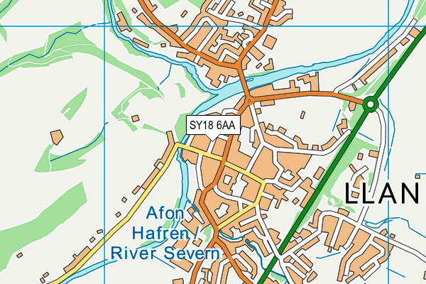 SY18 6AA map - OS VectorMap District (Ordnance Survey)