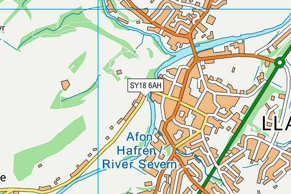 SY18 6AH map - OS VectorMap District (Ordnance Survey)