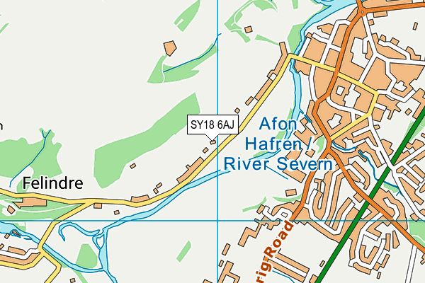 SY18 6AJ map - OS VectorMap District (Ordnance Survey)