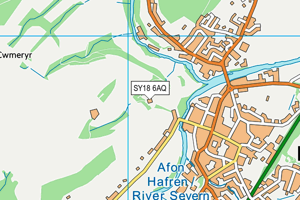 SY18 6AQ map - OS VectorMap District (Ordnance Survey)