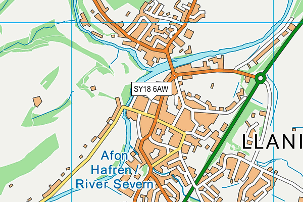 SY18 6AW map - OS VectorMap District (Ordnance Survey)