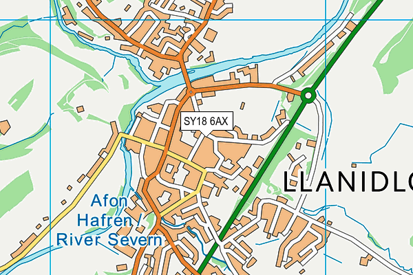 SY18 6AX map - OS VectorMap District (Ordnance Survey)