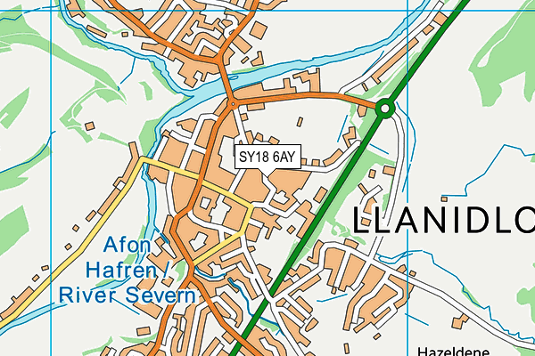 SY18 6AY map - OS VectorMap District (Ordnance Survey)