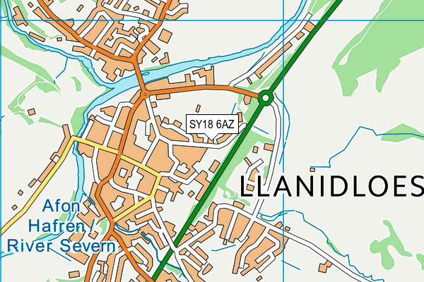 SY18 6AZ map - OS VectorMap District (Ordnance Survey)