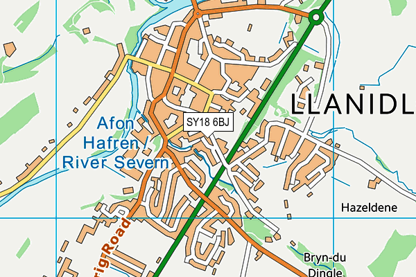 SY18 6BJ map - OS VectorMap District (Ordnance Survey)