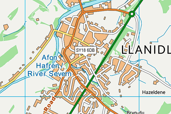 SY18 6DB map - OS VectorMap District (Ordnance Survey)