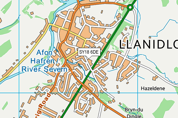 SY18 6DE map - OS VectorMap District (Ordnance Survey)