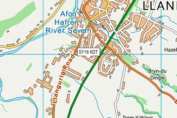 SY18 6DT map - OS VectorMap District (Ordnance Survey)