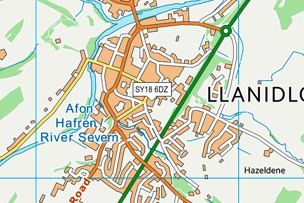 SY18 6DZ map - OS VectorMap District (Ordnance Survey)