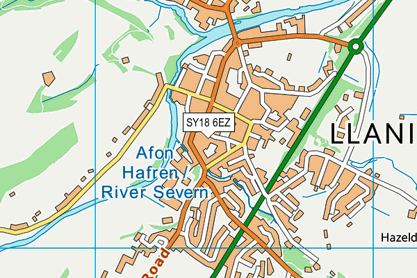 SY18 6EZ map - OS VectorMap District (Ordnance Survey)