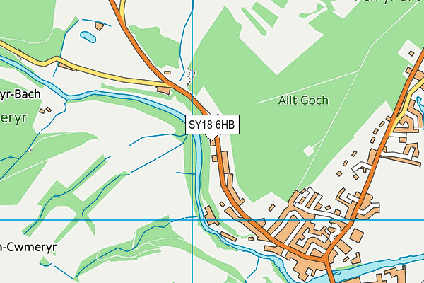 SY18 6HB map - OS VectorMap District (Ordnance Survey)