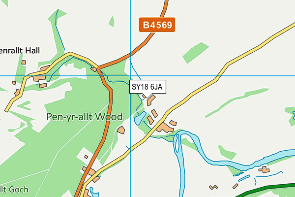 SY18 6JA map - OS VectorMap District (Ordnance Survey)