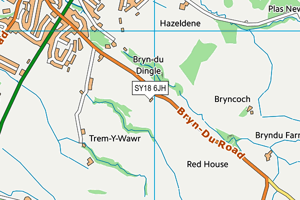 SY18 6JH map - OS VectorMap District (Ordnance Survey)