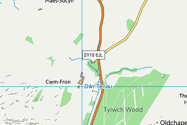 SY18 6JL map - OS VectorMap District (Ordnance Survey)