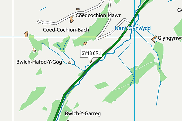 SY18 6RJ map - OS VectorMap District (Ordnance Survey)