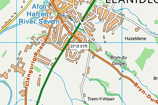 SY18 6YR map - OS VectorMap District (Ordnance Survey)