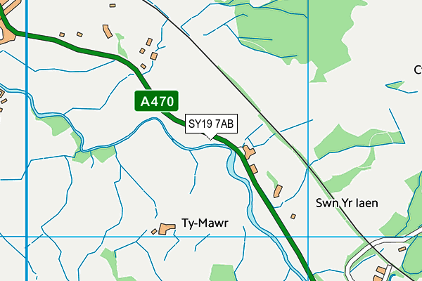 Ysgol Llanbrynmair map (SY19 7AB) - OS VectorMap District (Ordnance Survey)