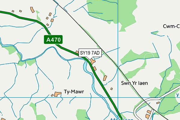 SY19 7AD map - OS VectorMap District (Ordnance Survey)