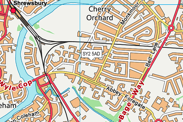 SY2 5AD map - OS VectorMap District (Ordnance Survey)