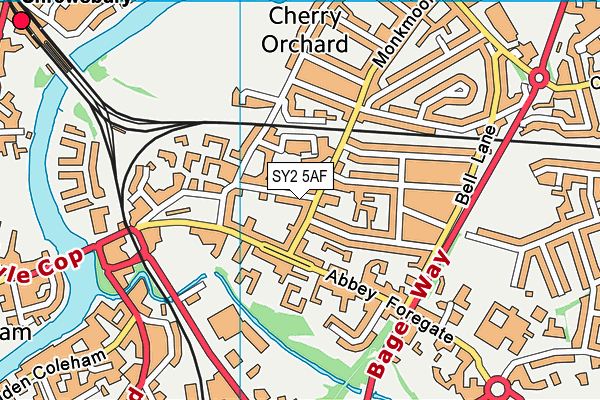 SY2 5AF map - OS VectorMap District (Ordnance Survey)