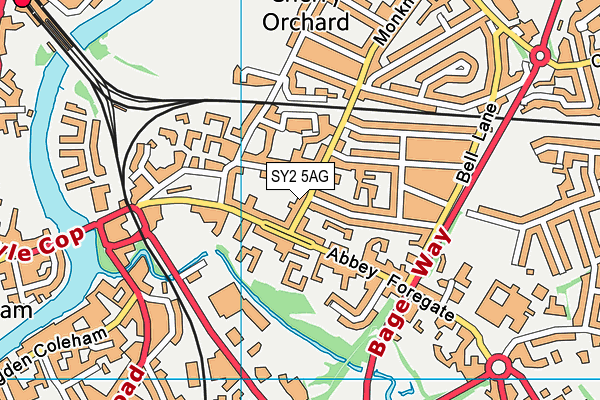 SY2 5AG map - OS VectorMap District (Ordnance Survey)