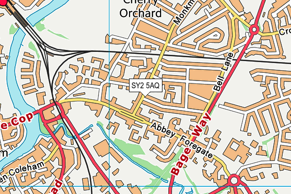 SY2 5AQ map - OS VectorMap District (Ordnance Survey)