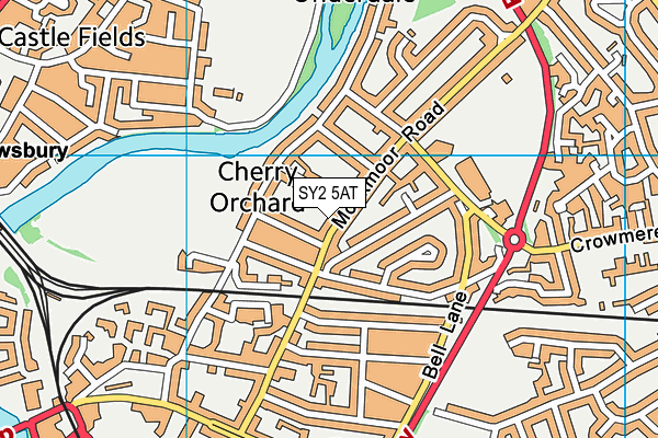 SY2 5AT map - OS VectorMap District (Ordnance Survey)