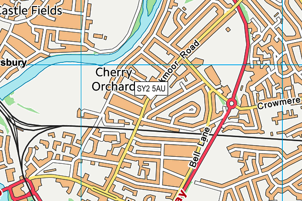 SY2 5AU map - OS VectorMap District (Ordnance Survey)