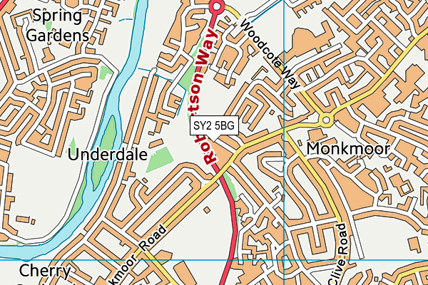 SY2 5BG map - OS VectorMap District (Ordnance Survey)